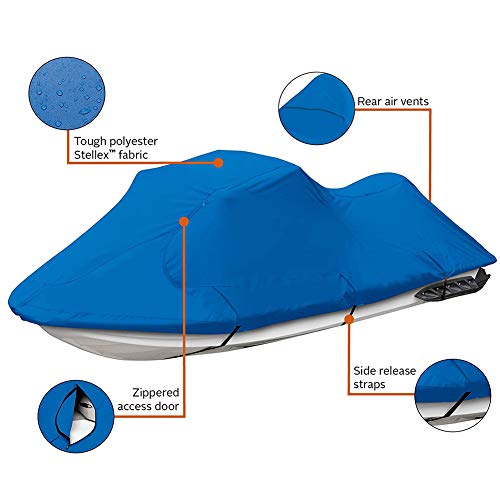 SHJC Funda de Lancha Motora Protección Jet Ski Cover 210D Oxford Tela Funda para Barco Impermeable UV Resistente 420x300cm