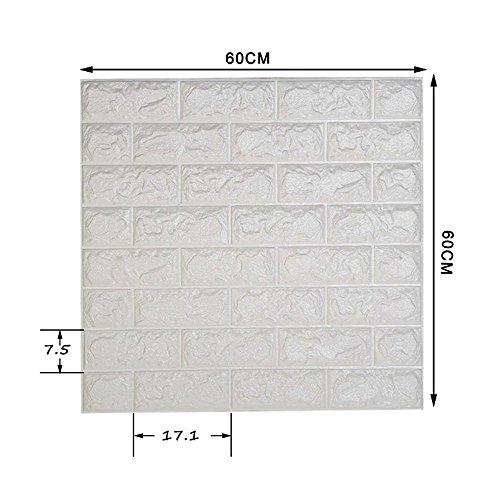 shkax Papel Imitacion Ladrillo Relieve Blanco Papel Pintado Infantil Adhesivos Decorativos Pintado Efecto 3D 60x60cm Desmontable Impermeable Murales de Pared Cocina TV Fondo Dormitorio shkax Papel Imitacion Ladrillo Relieve Blanco Papel Pintado Infantil Adhesivos Decorativos Pintado Efecto 3D 60x60cm Desmontable Impermeable Murales de Pared Cocina TV Fondo Dormitorio