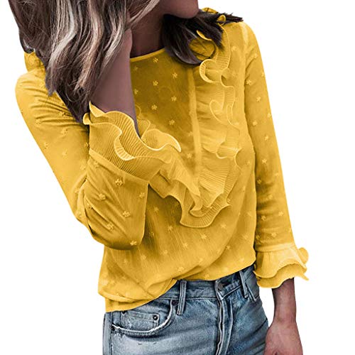 SHOBDW Camiseta sin Mangas con Cuello en V Floja para Mujer Camiseta Tops con Capucha Camiseta de Manga Larga otoñal del Invierno(Verde,L)