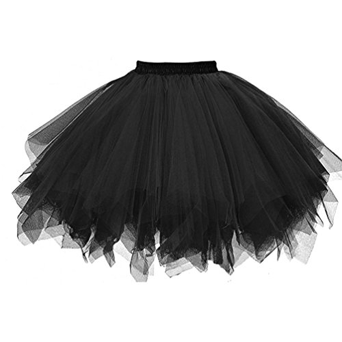 SHOBDW Disfraz de Carnaval Mujeres Plisadas Falda de Gasa de Adultos Falda de Baile tutú Retro Rockabilly Enaguas Miriñaques Faldas (Negro, Talla única) SHOBDW Disfraz de Carnaval Mujeres Plisadas Falda de Gasa de Adultos Falda de Baile tutú Retro Rockabilly Enaguas Miriñaques Faldas (Negro, Talla única)