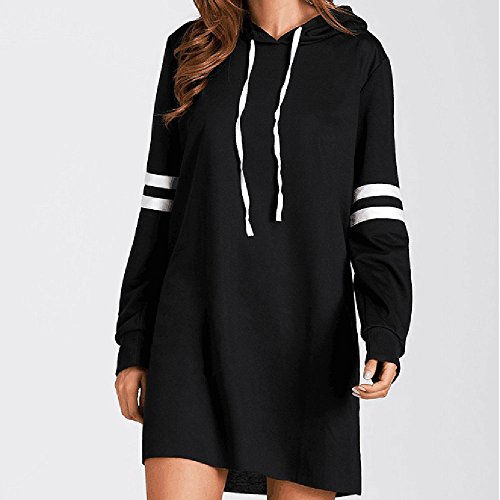 SHOBDW Liquidación Venta Moda Mujer Sexy Nueva Otoño Invierno Sudadera con Capucha Larga Sudadera Jersey Pullover Manga Larga Vestido(Negro,XL)