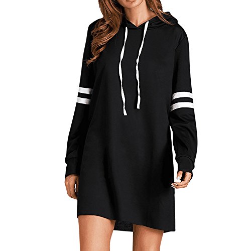 SHOBDW Liquidación Venta Moda Mujer Sexy Nueva Otoño Invierno Sudadera con Capucha Larga Sudadera Jersey Pullover Manga Larga Vestido(Negro,XL)