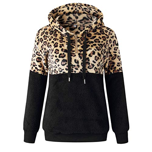 SHOBDW Liquidación Venta Mujer Sudadera con Capucha Suelta Tallas Grandes Jersey de Mujer Jersey otoño Invierno Manga Larga Remata Abrigo cálido (x-Large, R-Café)