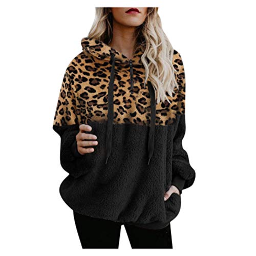 SHOBDW Liquidación Venta Mujer Sudadera con Capucha Suelta Tallas Grandes Jersey de Mujer Jersey otoño Invierno Manga Larga Remata Abrigo cálido (x-Large, R-Café)