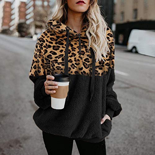 SHOBDW Liquidación Venta Mujer Sudadera con Capucha Suelta Tallas Grandes Jersey de Mujer Jersey otoño Invierno Manga Larga Remata Abrigo cálido (x-Large, R-Café)