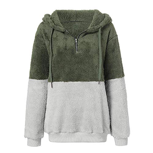 SHOBDW Liquidación Venta Mujer Sudadera con Capucha Suelta Tallas Grandes Jersey de Mujer Jersey otoño Invierno Manga Larga Remata Abrigo cálido (XL, S-Verde)