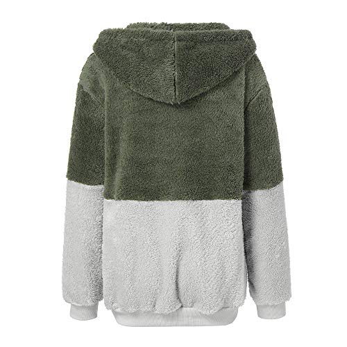 SHOBDW Liquidación Venta Mujer Sudadera con Capucha Suelta Tallas Grandes Jersey de Mujer Jersey otoño Invierno Manga Larga Remata Abrigo cálido (XL, S-Verde)