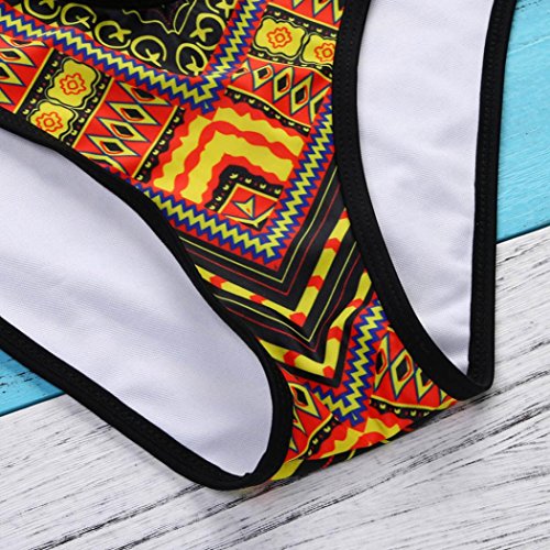 SHOBDW Mujer Africano de impresión Vintage Estilo étnico Bikini Conjunto de Traje de baño Push-up Sujetador Acolchado Beachwear (Negro, S) SHOBDW Mujer Africano de impresión Vintage Estilo étnico Bikini Conjunto de Traje de baño Push-up Sujetador Acolchado Beachwear (Negro, S)
