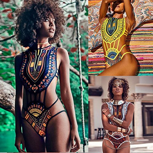 SHOBDW Mujer Africano de impresión Vintage Estilo étnico Bikini Conjunto de Traje de baño Push-up Sujetador Acolchado Beachwear (Negro, S) SHOBDW Mujer Africano de impresión Vintage Estilo étnico Bikini Conjunto de Traje de baño Push-up Sujetador Acolchado Beachwear (Negro, S)