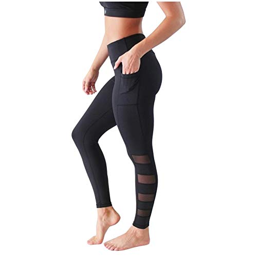 SHOBDW Mujer Moda Entrenamiento Capri Leggings Pantalones Colorido Estiramiento de Cintura Alta Gimnasio Deportes Gimnasio Mallas para Correr Yoga Atlético(Negro,XL)