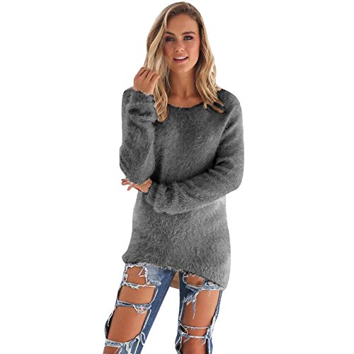 SHOBDW Mujer Suéter para Mujer Cuello Redondo Cárdigan Ocasional Sólido Suelto Otoño Invierno Tops de Manga Larga Cálido Prendas de Punto Jersey Jerséis Blusa Abrigo Vestido(Gris,XL) SHOBDW Mujer Suéter para Mujer Cuello Redondo Cárdigan Ocasional Sólido Suelto Otoño Invierno Tops de Manga Larga Cálido Prendas de Punto Jersey Jerséis Blusa Abrigo Vestido(Gris,XL)