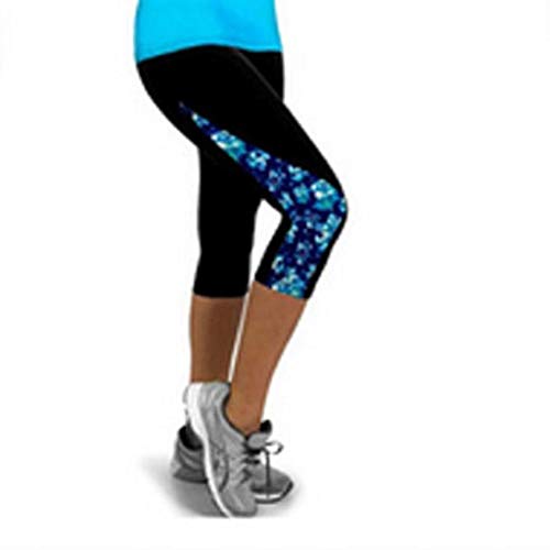 SHOBDW Pantalones Mujer Moda Patchwork Colorido Cintura Alta Entrenamiento Fitness Yoga Deporte Lado Impreso Correr Mallas Estiramiento Recortado Legging Pantalones