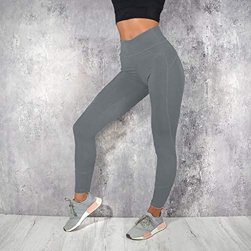 SHOBDW Pantalones Mujer Moda Sólido Delgado Suave Entrenamiento Yoga Leggings Medias Fitness Deportes Gimnasio Correr Yoga Capri Cintura Alta Estiramiento Pantalones Deportivos