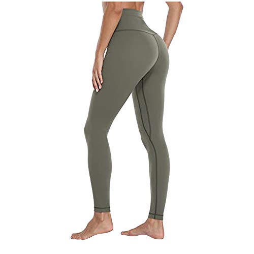 SHOBDW Pantalones Mujer Sólido Push Up Leggings Medias Cintura Alta Estiramiento Entrenamiento Fitness Deportes Gimnasio Pantalones Deportivos De Yoga con Bolsillo Oculto