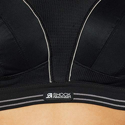 Shock Absorber Run Sujetador Estilo Bralette, Negro - Negro/Plata, Talla del Reino Unido: 36FF para Mujer