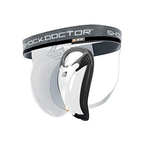 Shock Doctor Tiefschutz Core Supporter Bioflex Cup - Material de entrenamiento para hockey sobre hielo, copa L/Adulto , color blanco, talla: L