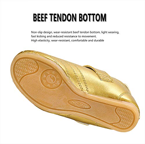 Shoes Zapatos de Taekwondo para Niños, Zapatos de Entrenamiento de Artes Marciales de Fondo de Tendón de Carne de Vaca Livianos Y Resistentes Al Desgaste (Dorado) Shoes Zapatos de Taekwondo para Niños, Zapatos de Entrenamiento de Artes Marciales de Fondo de Tendón de Carne de Vaca Livianos Y Resistentes Al Desgaste (Dorado)