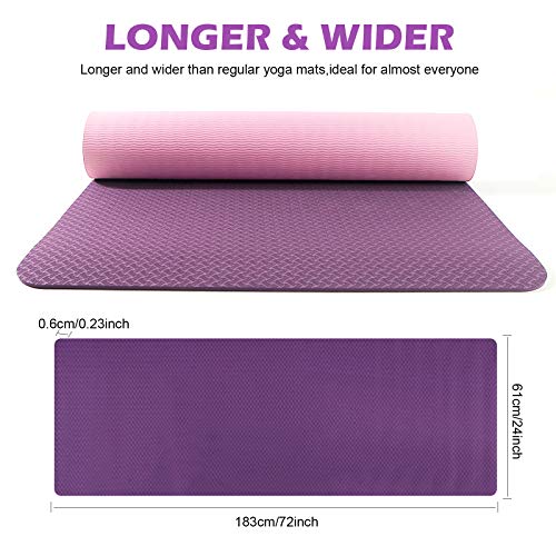 shoplease Esterilla Yoga, Esterilla Deporte en TPE, Esterilla Yoga Antideslizante con Bolsa para Pilates Fitness -183 * 61 * 0.6cm shoplease Esterilla Yoga, Esterilla Deporte en TPE, Esterilla Yoga Antideslizante con Bolsa para Pilates Fitness -183 * 61 * 0.6cm