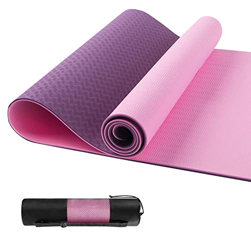 shoplease Esterilla Yoga, Esterilla Deporte en TPE, Esterilla Yoga Antideslizante con Bolsa para Pilates Fitness -183 * 61 * 0.6cm