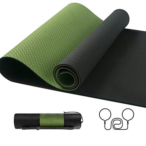 shoplease Esterilla Yoga, Esterilla Deporte en TPE, Esterilla Yoga Antideslizante con Bolsa para Pilates Fitness -183 * 61 * 0.6cm