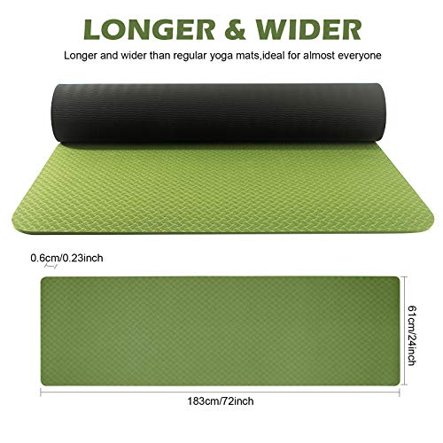 shoplease Esterilla Yoga, Esterilla Deporte en TPE, Esterilla Yoga Antideslizante con Bolsa para Pilates Fitness -183 * 61 * 0.6cm shoplease Esterilla Yoga, Esterilla Deporte en TPE, Esterilla Yoga Antideslizante con Bolsa para Pilates Fitness -183 * 61 * 0.6cm