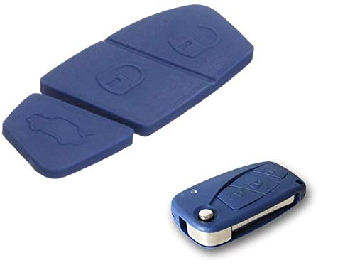 Shoppy Lab Compatible con Teclado Pad Tres Botones para Control Remoto Llave 2 o 3 Llaves Repuesto para vehículos de automóviles Punto Panda EVO Bravo Doblo Shield (Color Azul)