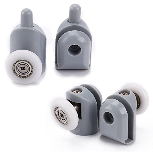 Shower Door Rollers, Lance Set of 8 Single Shower Door Runners/Wheels / Pulleys/Guides 23mm Diameter Home Bathroom DIY Replacement Parts(4 upper rollers and 4 bottom rollers) by Lance