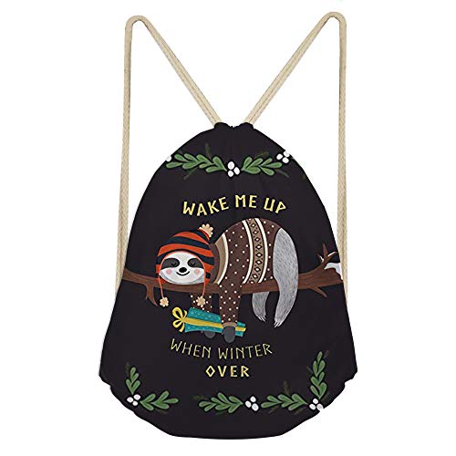Showudesigns - Mochila con cordón para deportes al aire libre, gimnasio, diseño de dinosaurios, Unisex niños, Perezoso Despierta Me Up, Talla única Showudesigns - Mochila con cordón para deportes al aire libre, gimnasio, diseño de dinosaurios, Unisex niños, Perezoso Despierta Me Up, Talla única
