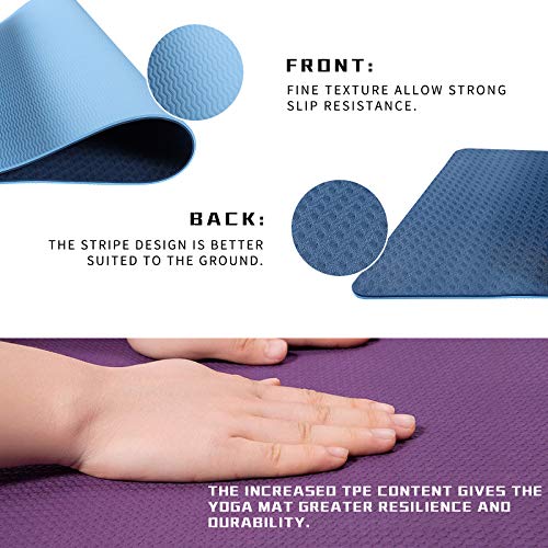 showyoo Esterilla Yoga Antideslizante Alfombrilla de Yoga Esterilla Pilates Esterilla Deporte 183 x 61cm, No tóxico, con Material ecológico TPE con líneas corporales Yoga Mat diseñado, Fitness showyoo Esterilla Yoga Antideslizante Alfombrilla de Yoga Esterilla Pilates Esterilla Deporte 183 x 61cm, No tóxico, con Material ecológico TPE con líneas corporales Yoga Mat diseñado, Fitness