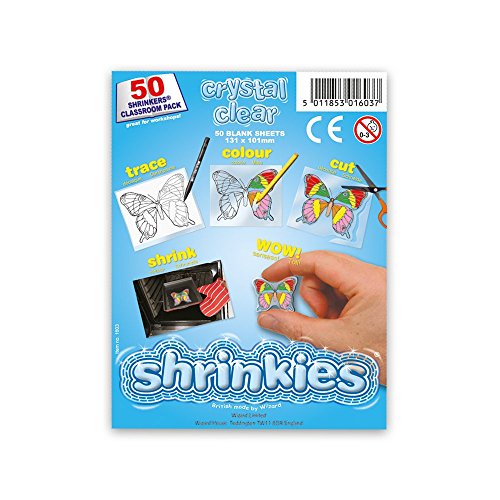 Shrink Art Art-WZ624 Shrinkles Originales,, Paquete Aula, 50 Hojas, Color Transparente (Keycraft WZ624)