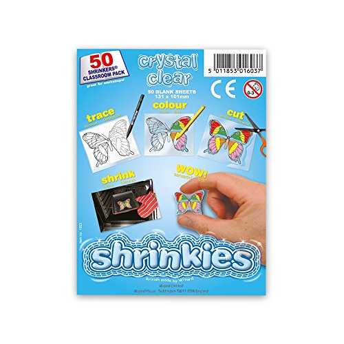 Shrink Art Art-WZ624 Shrinkles Originales,, Paquete Aula, 50 Hojas, Color Transparente (Keycraft WZ624) Shrink Art Art-WZ624 Shrinkles Originales,, Paquete Aula, 50 Hojas, Color Transparente (Keycraft WZ624)
