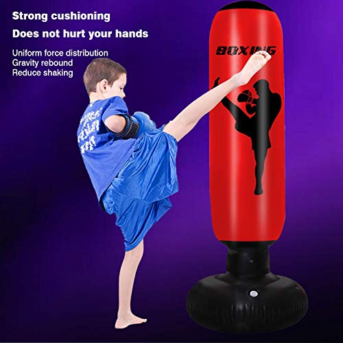 shuaiyin Saco De Boxeo Inflable De 170 Cm / 67 Pulgadas, Saco De Boxeo Independiente Que Se Recupera para Practicar Karate, Taekwondo, MMA, Juguete De Boxeo para Niños Y Adultos