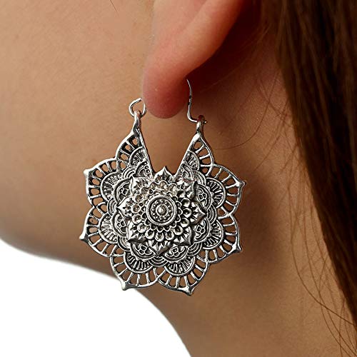 Shuda 1Par Mujer Pendientes Arete de Borla Cuelgan Pendientes Aretes Personalidad Pendientes Largos Aniversario Regalo Fiesta Uso Diario Accesorios (Plata)