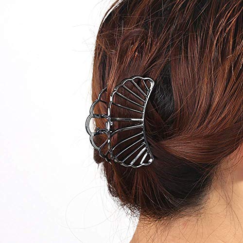 Shuxinmd Pinza para el Pelo Vintage Metal Pinza Clips Entrelazado Dientes Fuerte Tenencia Moda Anti-moho Para Fiesta Deporte O Diario Trajes Pilates O Crossfit Clase 4 Piezas