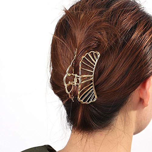 Shuxinmd Pinza para el Pelo Vintage Metal Pinza Clips Entrelazado Dientes Fuerte Tenencia Moda Anti-moho Para Fiesta Deporte O Diario Trajes Pilates O Crossfit Clase 4 Piezas