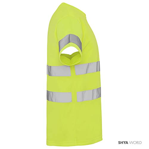 ShyaWorld Camiseta Trabajo Reflectante Alta Visibilidad homologada Seguridad (Amarillo Reflectante, M) ShyaWorld Camiseta Trabajo Reflectante Alta Visibilidad homologada Seguridad (Amarillo Reflectante, M)