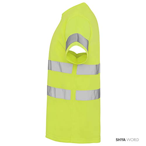 ShyaWorld Camiseta Trabajo Reflectante Alta Visibilidad homologada Seguridad (Amarillo Reflectante, M) ShyaWorld Camiseta Trabajo Reflectante Alta Visibilidad homologada Seguridad (Amarillo Reflectante, M)
