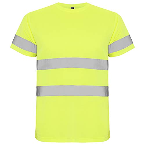 ShyaWorld Camiseta Trabajo Reflectante Alta Visibilidad homologada Seguridad (Amarillo Reflectante, M)