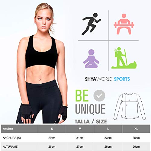 ShyaWorld Sujetador Deportivo Mujer. Suave,con Refuerzo y sin Costuras. Top con Tejido técnico (Negro, S) ShyaWorld Sujetador Deportivo Mujer. Suave,con Refuerzo y sin Costuras. Top con Tejido técnico (Negro, S)