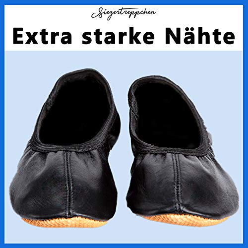 Siegertreppchen® Zapatillas Deportivas de Gimnasia Zapatos de Baile Emmi Talla 34 de Tela Negra para niñas y niños. Suela Transpirable y Antideslizante. Siegertreppchen® Zapatillas Deportivas de Gimnasia Zapatos de Baile Emmi Talla 34 de Tela Negra para niñas y niños. Suela Transpirable y Antideslizante.