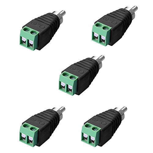 SIENOC 5 x RCA Enchufe Masculino de AV Terminal roscado del Conector enchufable SIENOC 5 x RCA Enchufe Masculino de AV Terminal roscado del Conector enchufable