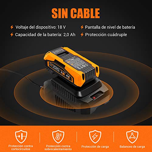 Sierra de Calar con Batería, TACKLIFE 18V Sierra de Calar Bateria, 0~2700SPM, 6 Cuchillas, Corte para Madera y Metal, Corte en Bisel 45 °, La Placa Base, Luz LED, 2.0Ah Batería, Cargador - DJS20A Sierra de Calar con Batería, TACKLIFE 18V Sierra de Calar Bateria, 0~2700SPM, 6 Cuchillas, Corte para Madera y Metal, Corte en Bisel 45 °, La Placa Base, Luz LED, 2.0Ah Batería, Cargador - DJS20A