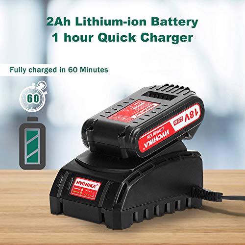Sierra Sable Inalámbrica, Sierra de Sable HYCHIKA 18V, Sierra Alternativa de Batería, 2 Baterías 2.0Ah, Velocidad Variable de 0-2800 RPM, 4 Hojas de Sierra, Luz LED, Ideal para Cortar Madera y Metal Sierra Sable Inalámbrica, Sierra de Sable HYCHIKA 18V, Sierra Alternativa de Batería, 2 Baterías 2.0Ah, Velocidad Variable de 0-2800 RPM, 4 Hojas de Sierra, Luz LED, Ideal para Cortar Madera y Metal