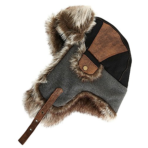 SIGGI - Gorro de pelo para hombre, algodón, cálido, Ushanka, estilo ruso, sombrero de caza