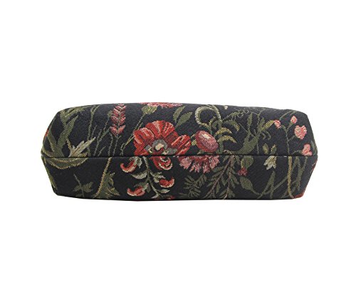 Signare Tapiz mochila bandolera mujer bolsos pequeños mujer con diseño de flores y criaturas de jardín (Morning Garden Black)