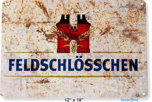 SIGNCHAT Letrero de Lata con Texto en inglés Feldschlosschen, decoración de Cerveza Suiza de Suecia, Bar, Pub, Tienda, Cueva A768, de Metal, 20,3 x 30,5 cm