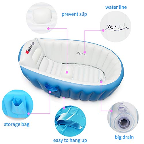 Signstek – Bañera hinchable, piscina hinchable, barreño para niños y bebés blanco azul Signstek – Bañera hinchable, piscina hinchable, barreño para niños y bebés blanco azul