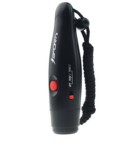 Silbato electrónico Handheld 2-Tone deporte emergencia supervivencia silbato con cordón para silbato Para el arbitro entrenador negro Silbato electrónico Handheld 2-Tone deporte emergencia supervivencia silbato con cordón para silbato Para el arbitro entrenador negro