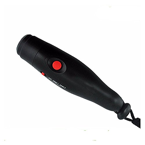 Silbato electrónico Handheld 2-Tone deporte emergencia supervivencia silbato con cordón para silbato Para el arbitro entrenador negro