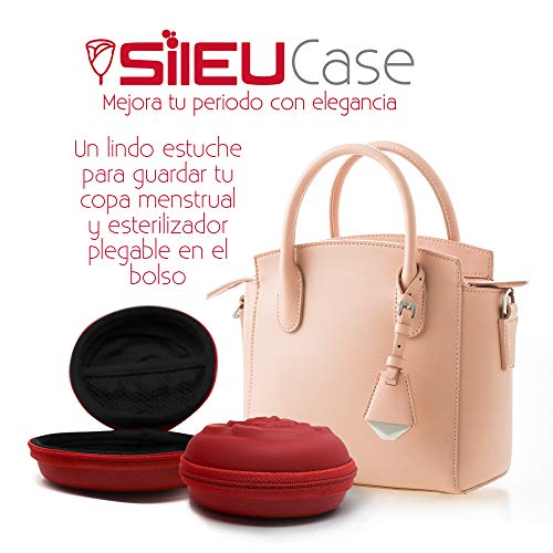 Sileu Case - Estuche para copas menstruales - Ideal para llevar tu tampón o copa menstrual de forma elegante y discreta en tu bolso o para viajes - Grande, 10 cm - Rojo Sileu Case - Estuche para copas menstruales - Ideal para llevar tu tampón o copa menstrual de forma elegante y discreta en tu bolso o para viajes - Grande, 10 cm - Rojo